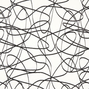 Tissu de décoration Jacquard Lignes abstraites – ivoire/noir, 