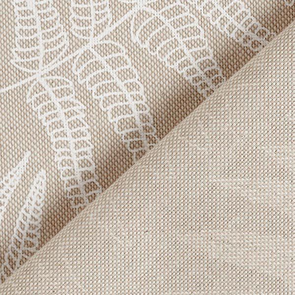 Tissu de décoration Semi-panama feuilles de fougère en filigrane – nature/blanc, image number 5