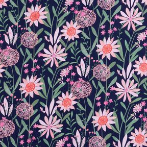 Popeline coton Grandes fleurs des champs Impression numérique | Poppy Fabrics – bleu nuit, 