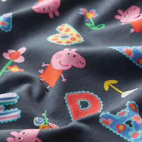 Jersey coton Tissu sous licence Lettres et fleurs Peppa Pig | ABC Ltd. – gris, 
