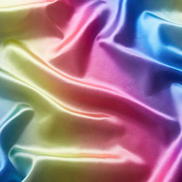 Polyester de satin arc-en-ciel dégradé de couleurs,  image number 3