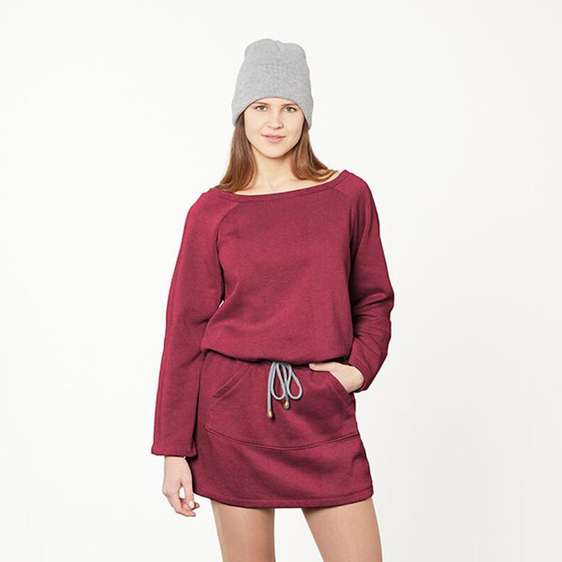 Sweatshirt gratté – rouge bordeaux,  image number 7