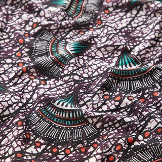 Jersey polyester Sujets ethniques – noir/blanc, 