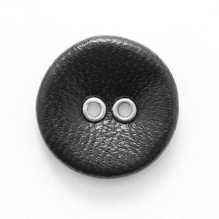 Bouton en similicuir 2 trous  – noir, 