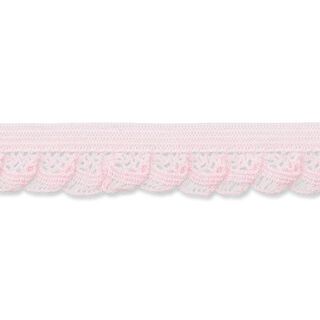Dentelle ruchée élastique [15 mm] – rose, 