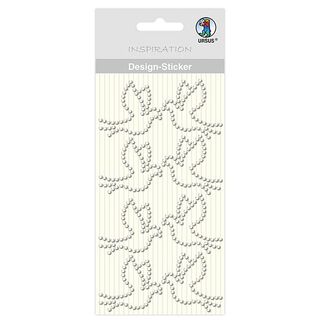 Autocollant design colombe [ 8 Pièces ] – argent métallique, 
