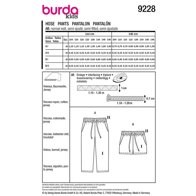 Pantalon | Burda 9228 | 104-146,  image number 5