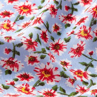 Crêpe viscose mer de fleurs – bleu clair, 