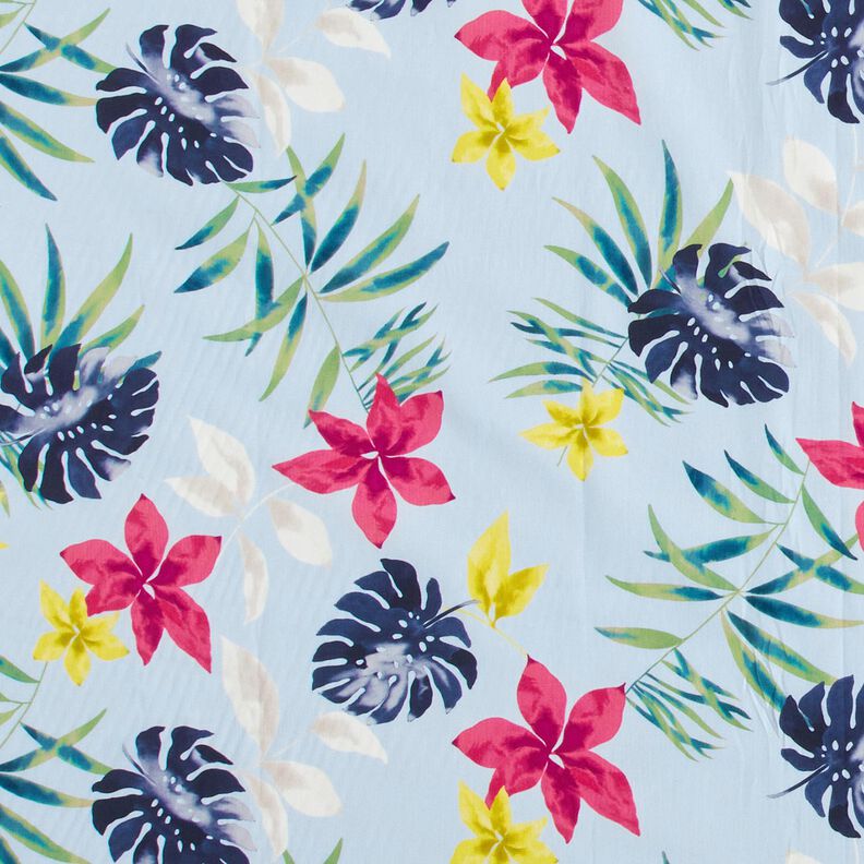 Tissu en coton Fleurs tropicales – bleu clair,  image number 2