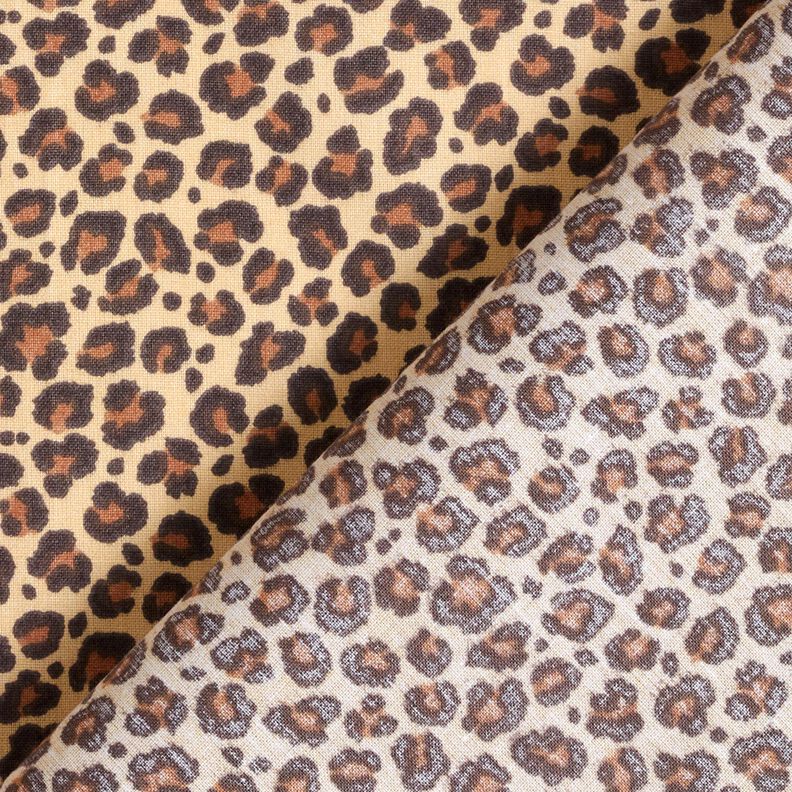 Tissu en coton Cretonne Petit imprimé léopard – beige/marron, image number 4
