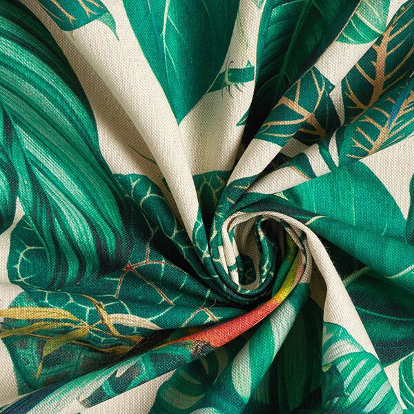 Tissu de décoration Semi-panama Impression numérique Jungle – vert foncé/nature,  image number 3
