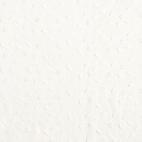 Tissu en coton broderie 3D fleurs &ndash; blanc, 