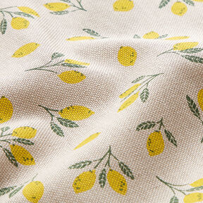 Tissu de décoration Semi-panama mini citrons – jaune/nature, 