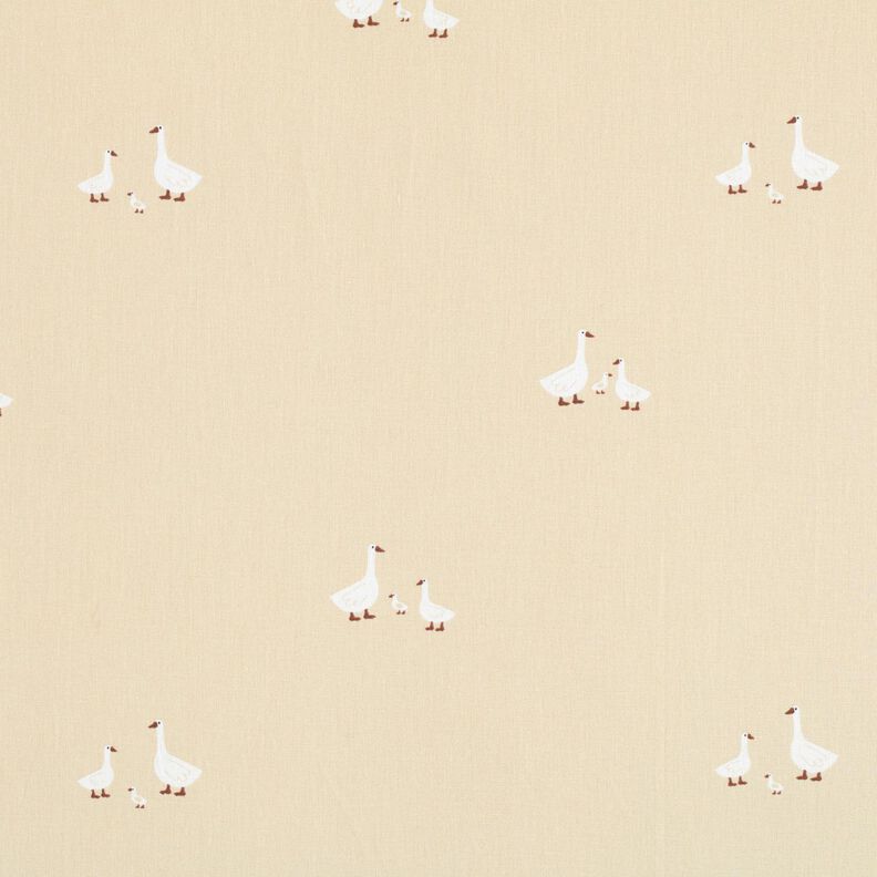 Popeline coton Famille d'oies – beige clair, image number 1