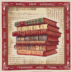 Tissu de décoration pièce Gobelin Livres – beige, 