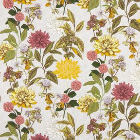 Tissu de décoration panama imprimé floral – gris brume, 