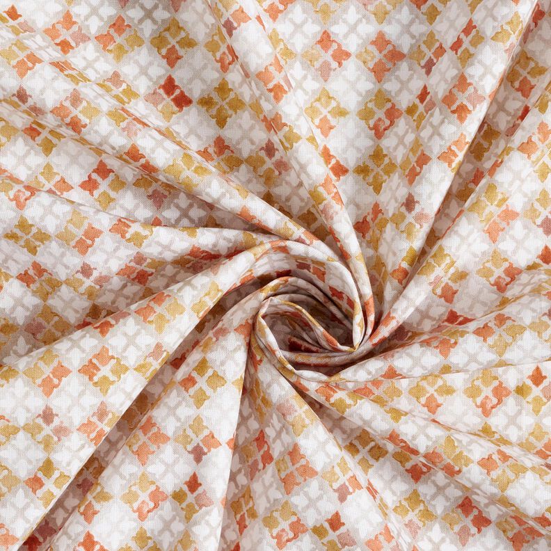 Popeline coton Motif de carrelage oriental Impression numérique – gris brume/cuivre,  image number 3