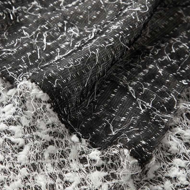 Tissu tricoté effet fil – noir/blanc, image number 4