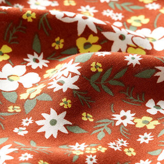 Tissu en viscose prairie fleurie – bronze, 