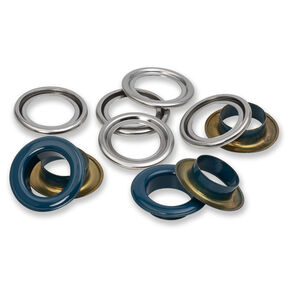 Œillets avec rondelles [15 unités | Ø 14 mm] | Prym – bleu marine/argent métallisé, 
