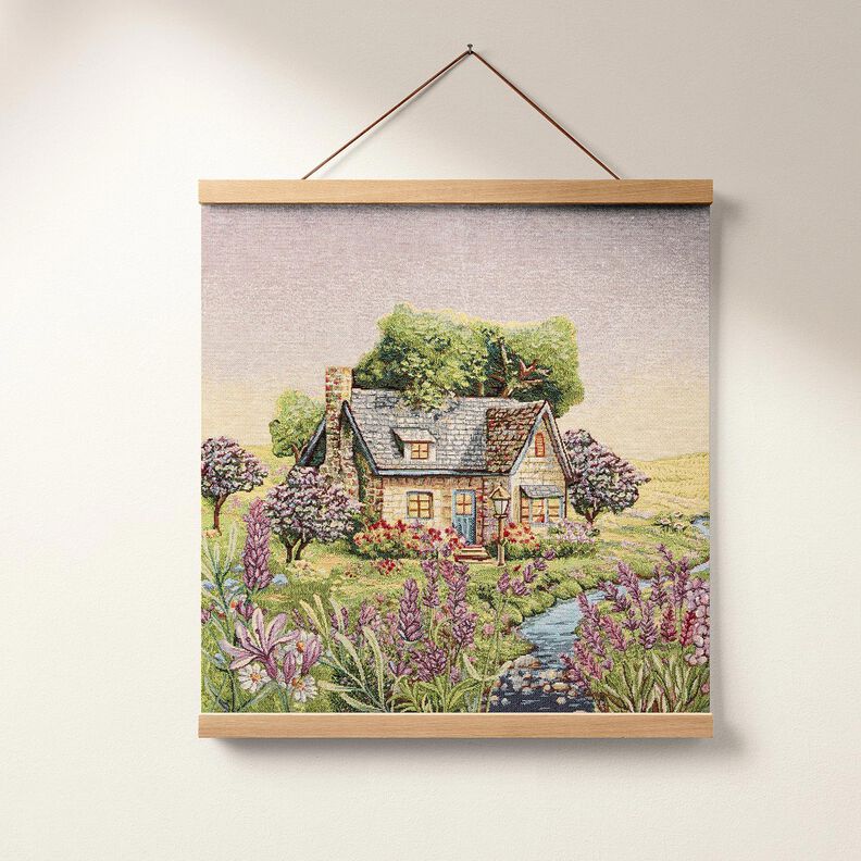 panneau décoratif Gobelin chalet romantique – beige clair/lavande, image number 5