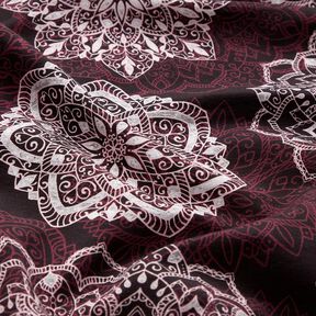 Jersey coton Mandalas | Glitzerpüppi – merlot/argent, 