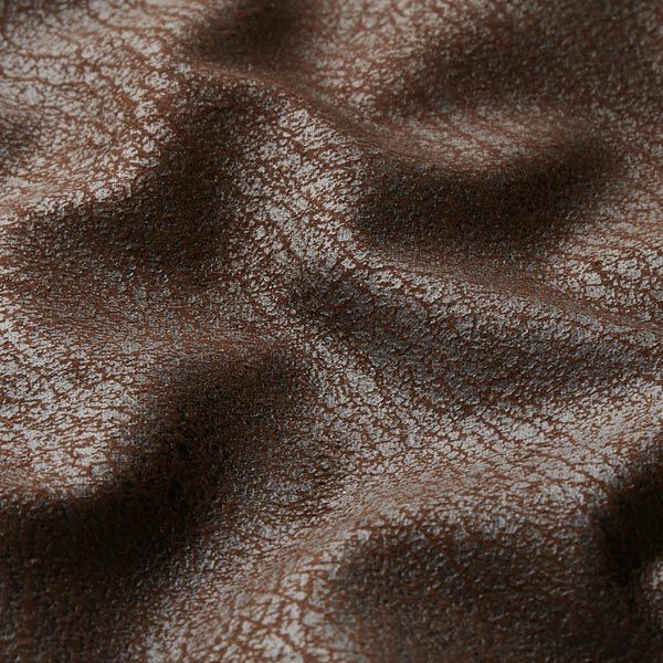Tissu d’ameublement Imitation cuir Pamero – marron foncé,  image number 2