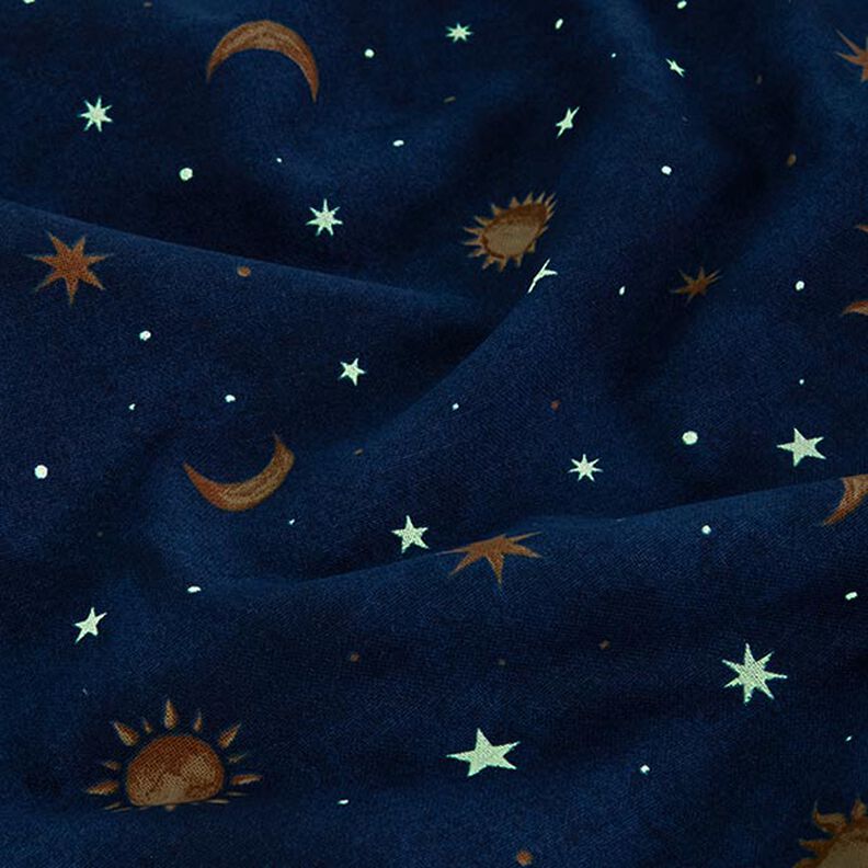 Tissu de décoration Ciel nocturne Glow in the Dark – or/bleu marine,  image number 14