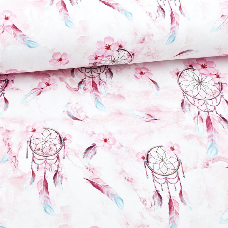 Jersey coton Attrape-rêves aspect marbre | Glitzerpüppi – rosé,  image number 2