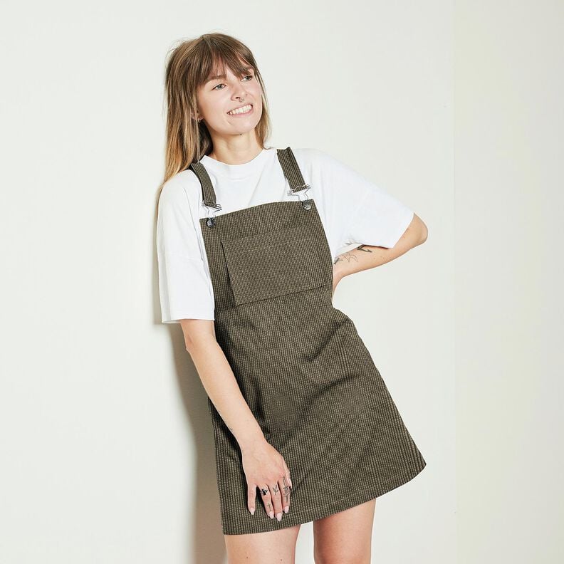 Velours côtelé large Bubble Uni – pin foncé,  image number 8