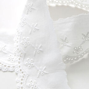 Feston de dentelle à fleurs [65 mm] – blanc, 