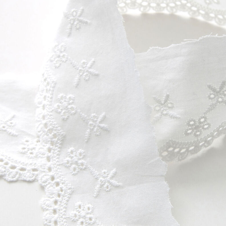Feston de dentelle à fleurs [65 mm] – blanc,  image number 2