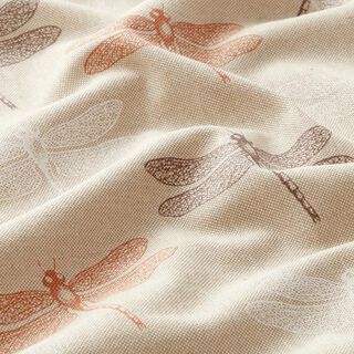 Tissu de décoration Semi-panama libellules – nature/gris, 