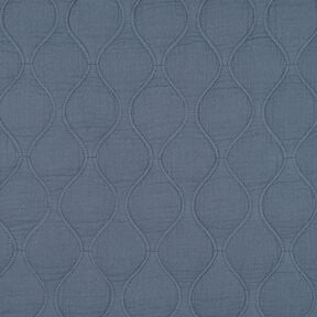 Tissu matelassé Tissu gaze de coton Vagues – gris bleu, 