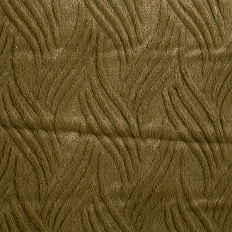 Fourrure synthétique lignes ondulées – kaki,  image number 1