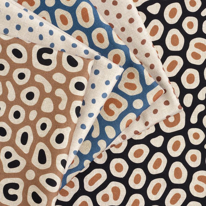 Tissu de décoration Semi-panama motif léopard abstrait – marron clair/noix de cajou,  image number 5