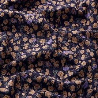 Jersey viscose fleurs automnales – bleu nuit, 