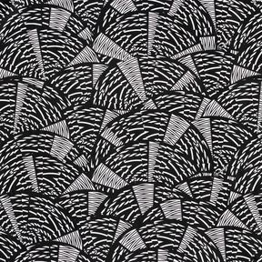 Tissu pour maillot de bain Motif graphique abstrait – noir/blanc, 