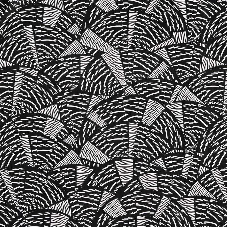 Tissu pour maillot de bain Motif graphique abstrait – noir/blanc,  image number 1