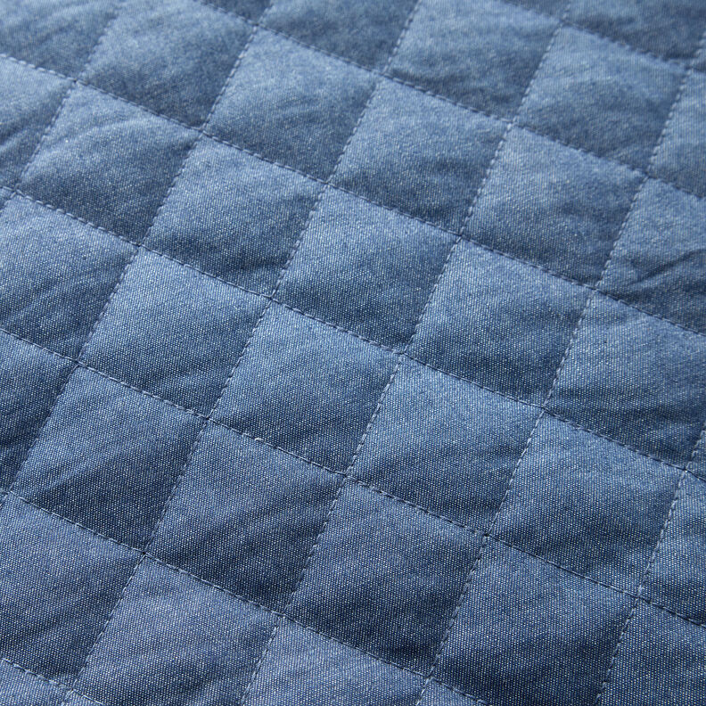 Tissu chambray matelassé uni – bleu jean,  image number 4