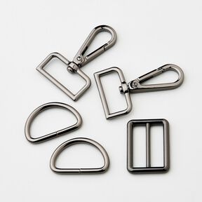 Accessoires pour sacs Set [ 5-pi&egrave;ces | 32 mm] &ndash; anthracite, 