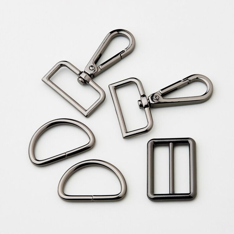 Accessoires pour sacs Set [ 5-pi&egrave;ces | 32 mm] &ndash; anthracite,  image number 1