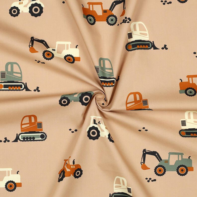 Popeline coton Excavateurs et tracteurs | Poppy Fabrics – beige, image number 3