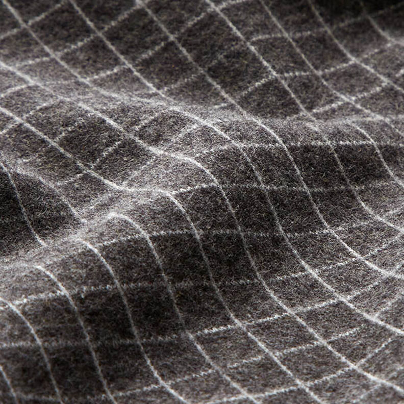 Maille jacquard brossée quadrillage – gris foncé, image number 3