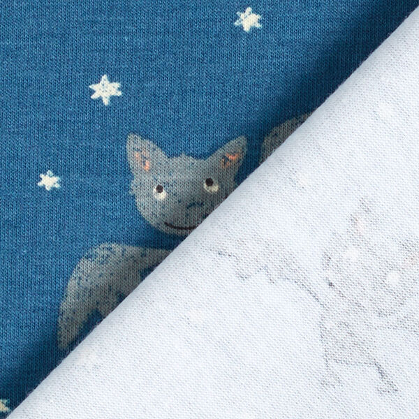 Jersey coton Chauve-souris coquine – bleu jean,  image number 4