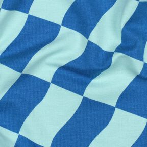 Softsweat carreaux ondulés | Poppy Fabrics – bleu roi/bleu glacier, 