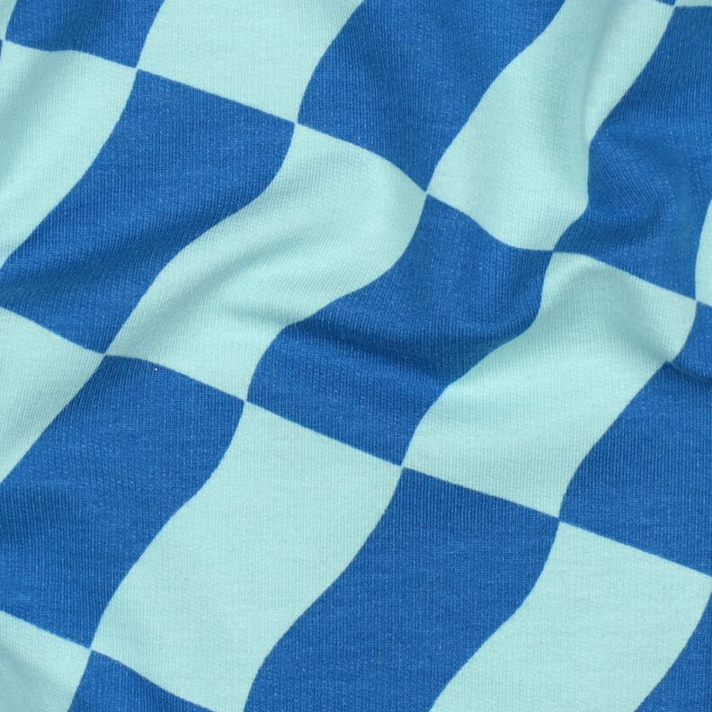 Softsweat carreaux ondulés | Poppy Fabrics – bleu roi/bleu glacier,  image number 2
