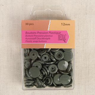 Boutons-pression [ 30 Pièces / Ø12 mm   ] – kaki, 