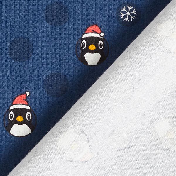 Jersey coton Pingouin avec bonnet de Noel – bleu marine,  image number 4