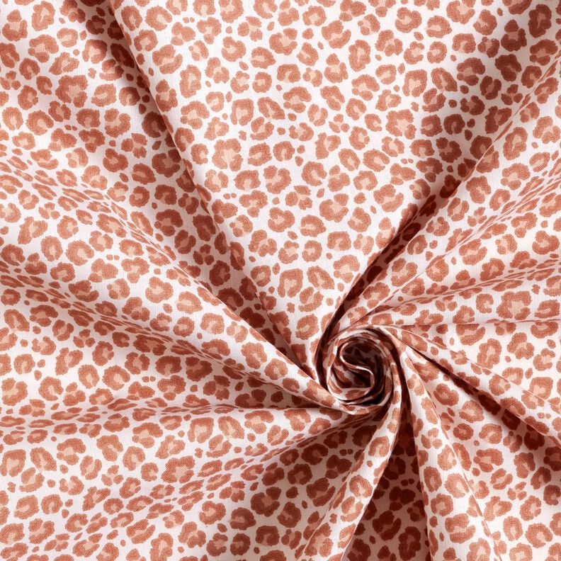 Tissu en coton Cretonne Petit imprimé léopard – ivoire/cuivre, image number 3